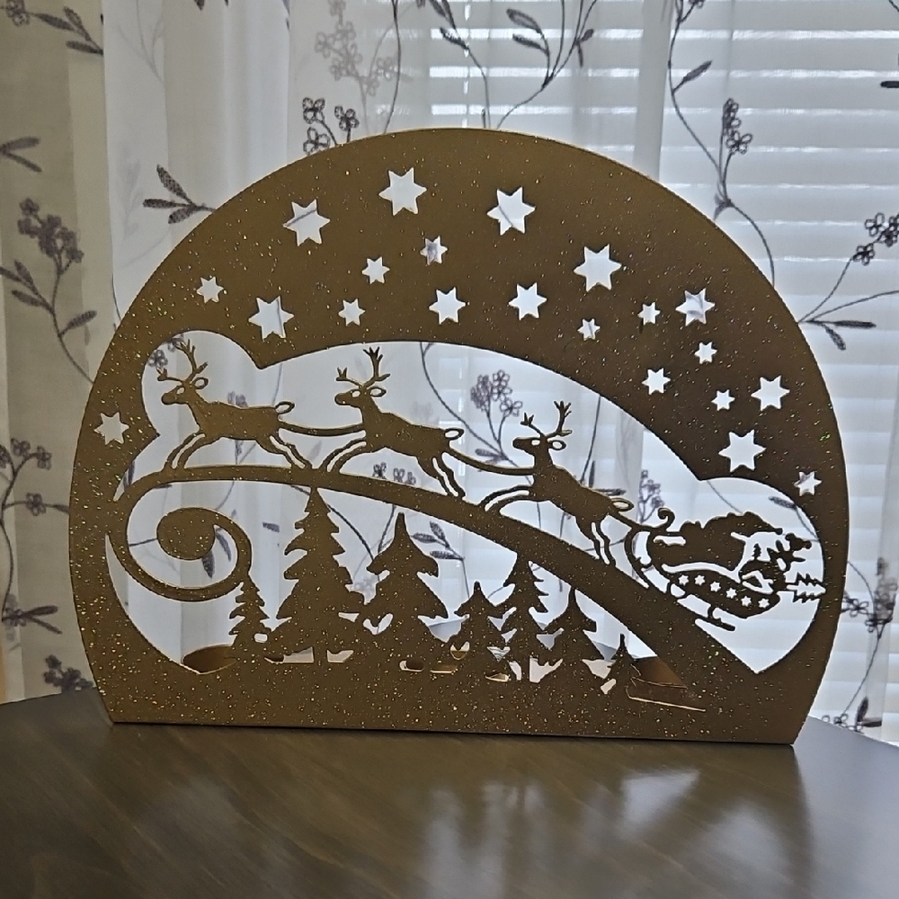PartyLite Santa & Reindeer Tealight Holder
